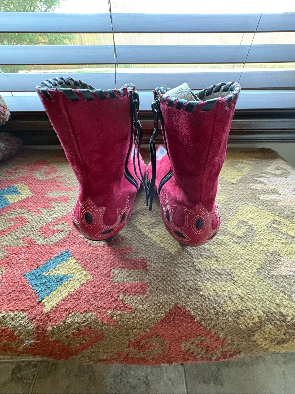 ANTONIO MELANI Red Suede/smooth leather  Pointed-Toe Heeled Boots - Picture 4 of 5